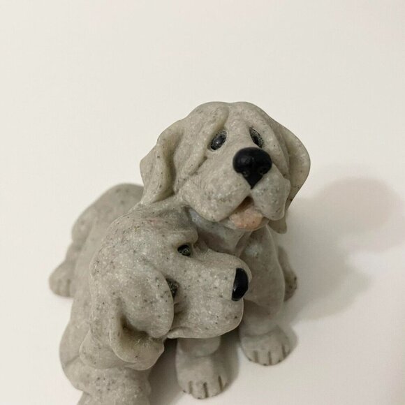Vintage 2001 Quarry Critters Dog Figurine Pebbles And Patch Dogs - Picture 15 of 16